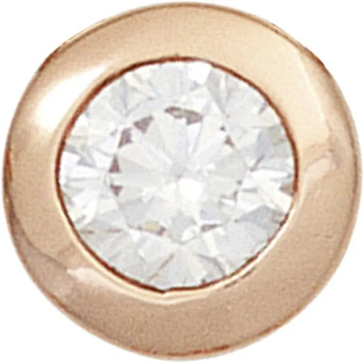 JOBO Runder Anhänger, 925 Silber roségold vergoldet mit Zirkonia, Durchmesser 7,9 mm