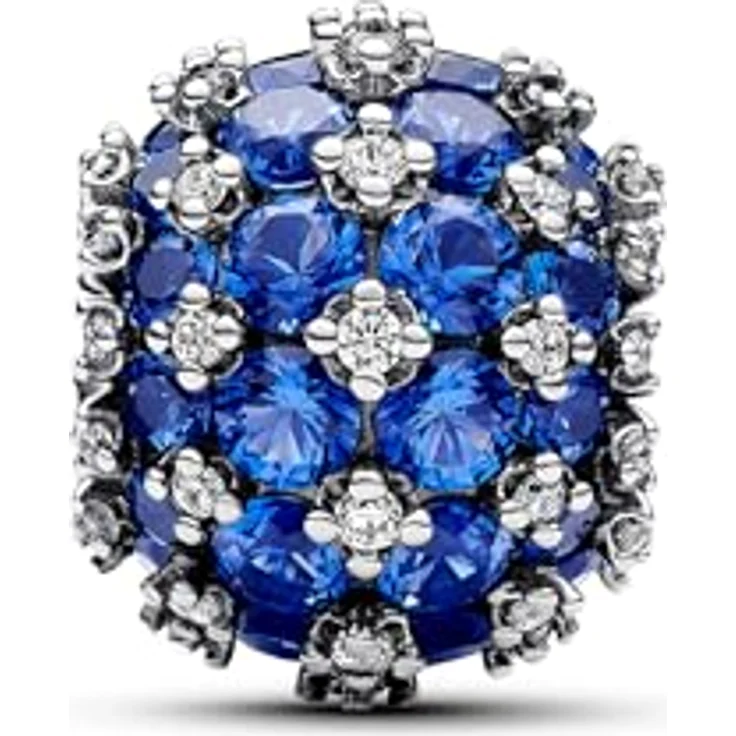 PANDORA Moments Funkelndes Rundes Pavé-Charm in Blau aus Sterling Silber mit 88 künstlichen Kristallen, kompatibel mit Moments Armbändern, 792630C02 – Bild 3