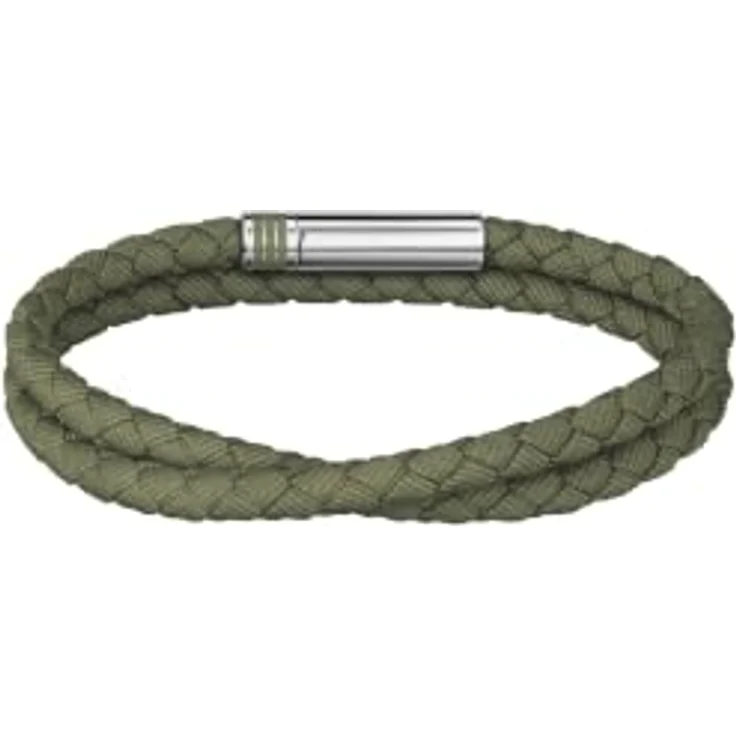 BOSS Herren-Armband, Nylonkordel mit Magnetverschluss, Edelstahl, Schwarz, 190 mm Innenumfang – Bild 4