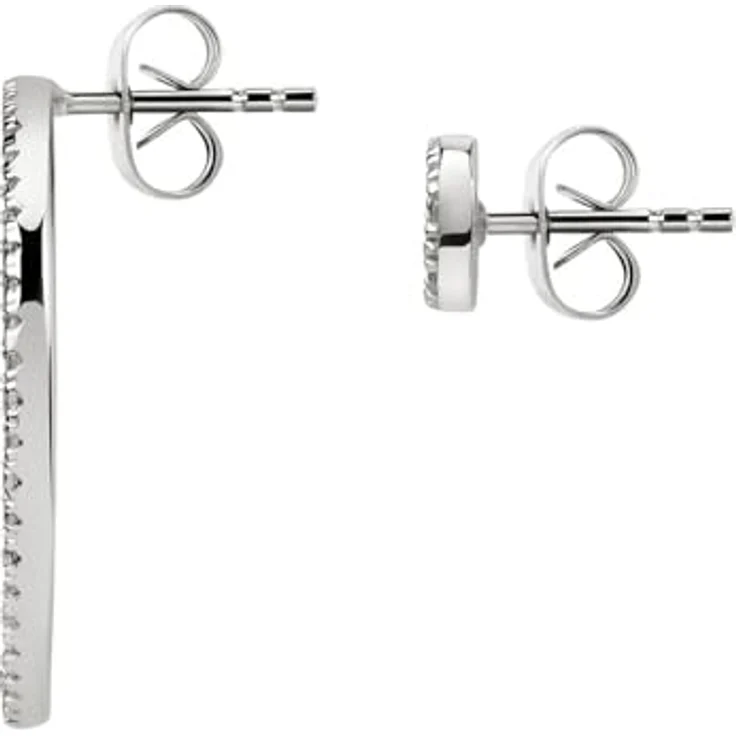 CHRIST Ohrstecker 89085799, asymmetrischer Ohrschmuck aus recyceltem 925er Silber mit Zirkonia-Besatz – Bild 5