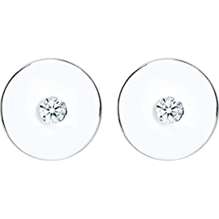 DIAMORE Elli DIAMONDS Ohrringe Damen Ohrstecker mit Diamant (0.02 ct), 925 Sterling Silber, schlichte Hochglanzpolitur, handgefertigt – Bild 2