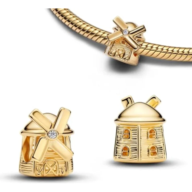 WEIMU Golden Charms 925 Sterling Silber Charm für Armband & Halskette, hypoallergen, Haus Design – Bild 1