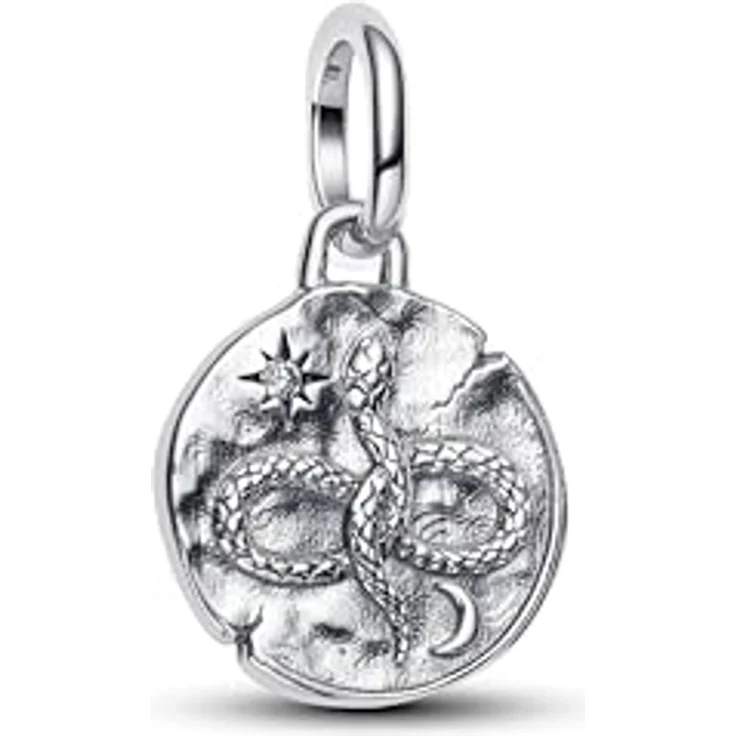 PANDORA ME Schlange Unendlichkeitsmedaillon-Charm, Sterling Silber mit Zirkonia, Gravur „MEMENTO VIVERE“, kompatibel mit ME und Moments, 793976C01 – Bild 1