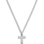 s.Oliver Herren-Halskette mit Kreuzanhänger, 50 cm, hochwertiger Edelstahl, in Schmuck Geschenk Box