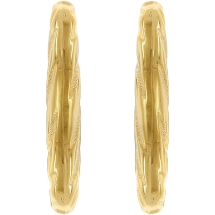 trendor Damen-Ohrringe Gold 333 / 8K Creolen Ø 30 mm, eleganter Ohrschmuck mit klappbarem Verschluss, zeitlose Geschenkidee, Geschenkpackung inkl. Mikrofaser-Pflegetuch, 68050 – Bild 2
