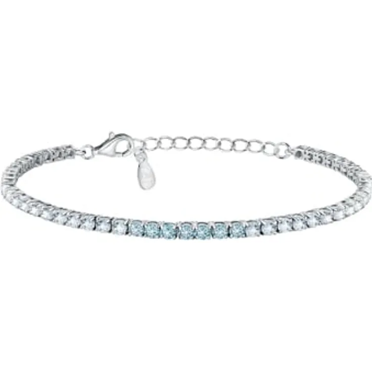 CHRIST Tennisarmband 89086396 aus 925er Silber mit Zirkonia in 50 Nuancen von Blau, verstellbarer Karabinerverschluss