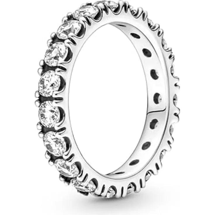 PANDORA Ring Timeless "funkelnde Reihe", Ewigkeits-Ring aus Sterling-Silber mit Zirkonia, Größe 52