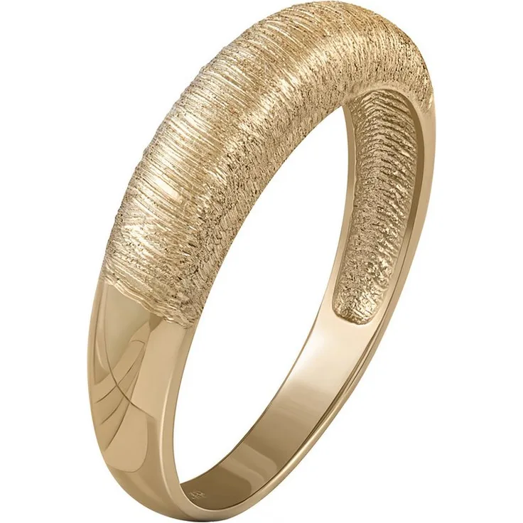 Fascination by Ellen K. 585 Gold Fingerring, Damen-Cocktailring diamantiert, gelb, 5 mm breit