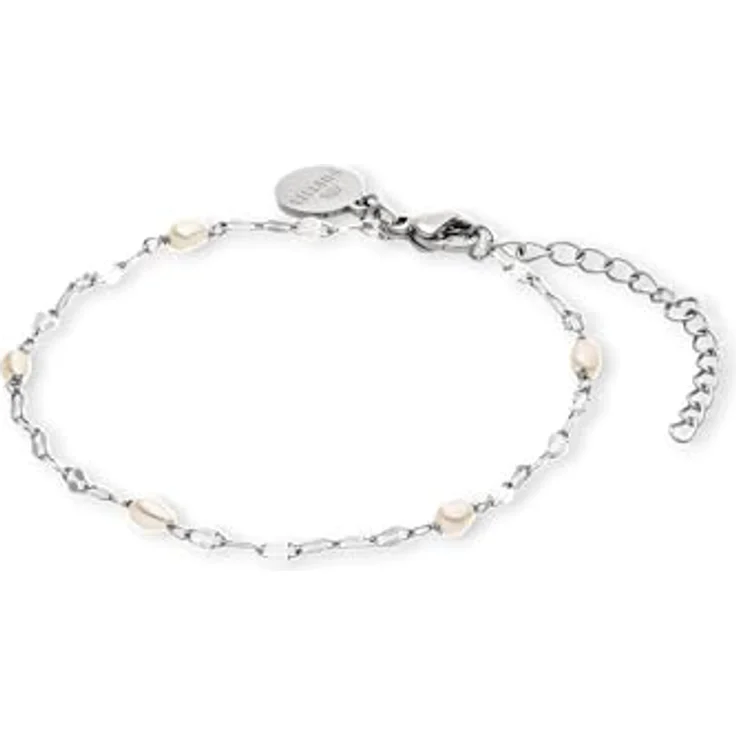 Purelei Delicate Pearl Armband, Edelstahlarmband mit verstellbarer Länge und Süßwasserperlen, Silber – Bild 1
