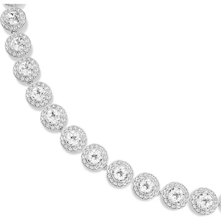 Swarovski Una Angelic Halskette, Rundschliff, Mittel, Weiß, rhodiniert, ideales Geschenk für besondere Anlässe – Bild 2