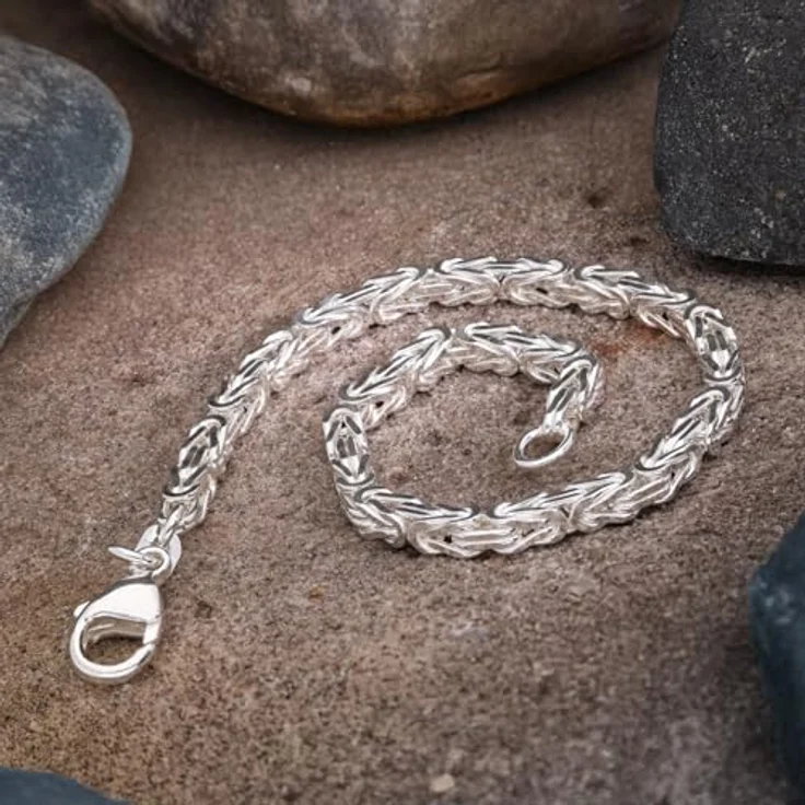 trendor Armband Königskette aus Sterlingsilber 925, 3,2 mm stark, 19 cm, Damen und Herren Silberschmuck, Geschenkidee – Bild 3