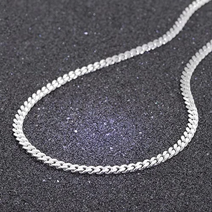 trendor Silberkette für Männer, 925 Sterlingsilber Flachpanzer 5,4 mm, 45 cm mit Karabiner-Verschluss – Bild 3