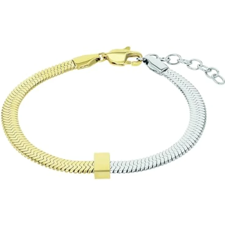 Amor Armband Edelstahl Damen Armschmuck Bicolor, 17+3 cm, mit Karabinerverschluss, Geschenkbox, 2039980 – Bild 1