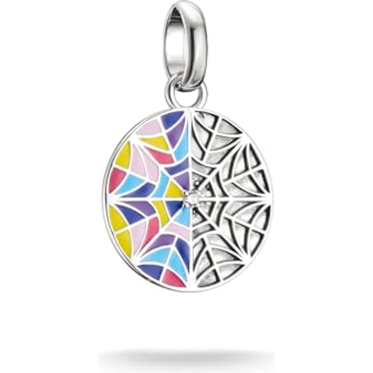 THOMAS SABO Charm-Einhänger Wednesday Fenster-Optik Charm - Connect aus recyceltem Silber 925 mit bunter Emaille in Pink, Magenta, Violett, Hellblau, Dunkelblau und Gelb – Bild 1