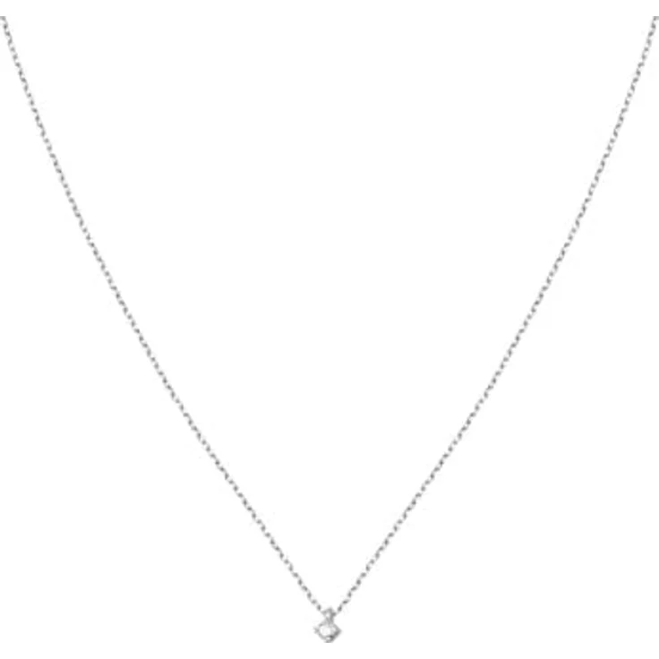 CHRIST Damen-Halskette 375er Weißgold mit 1 Diamant, One Size – Bild 2