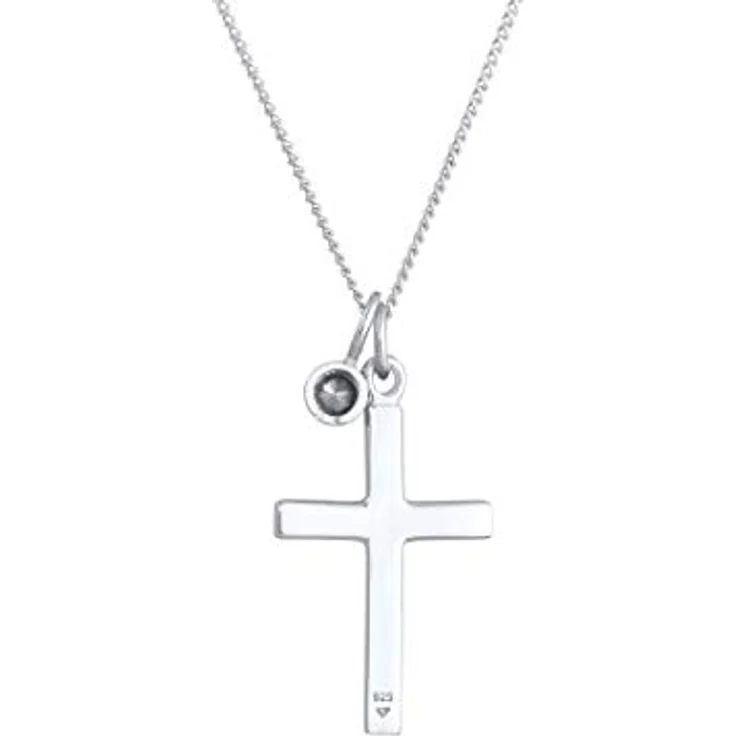 Elli Halskette Damen Kreuz Anhänger, 925 Sterling Silber mit Swarovski Kristall, zeitloses Design – Bild 4