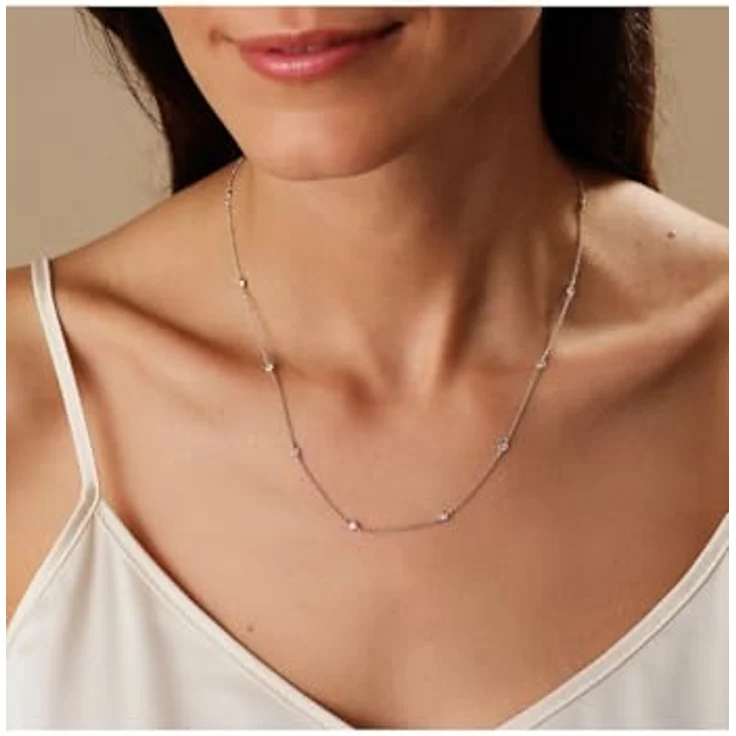 CHRIST Damen-Halskette 925er Silber, recycelter Zirkonia, One Size, Silber 32029673 – Bild 4