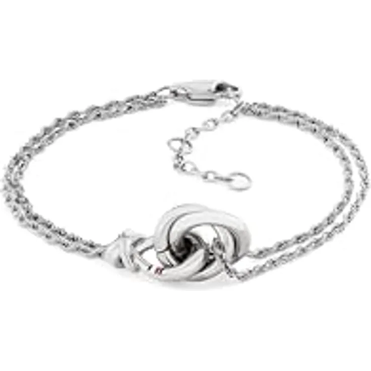 Tommy Hilfiger Jewelry Doppeltes Ketten-Armband für Damen aus Edelstahl mit Nautischem Knoten und Karabinerverschluss - 2780990