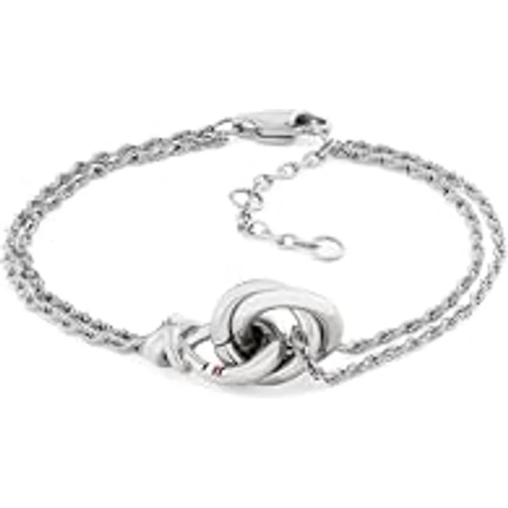 Tommy Hilfiger Jewelry Doppeltes Ketten-Armband für Damen aus Edelstahl mit Nautischem Knoten und Karabinerverschluss - 2780990 – Bild 1