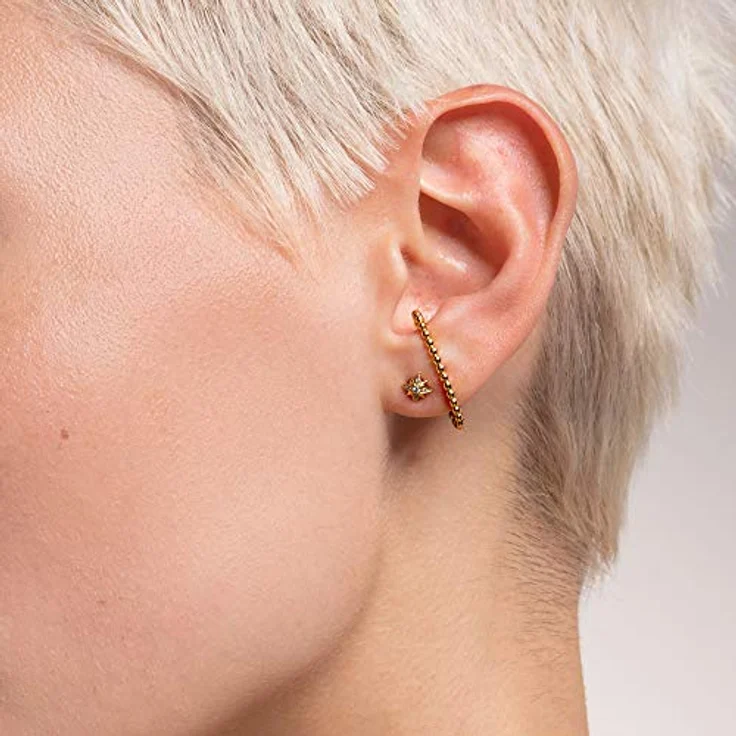 Thomas Sabo Einzel Ohrstecker Kugeln aus 925er vergoldetem Silber, gold – Bild 3
