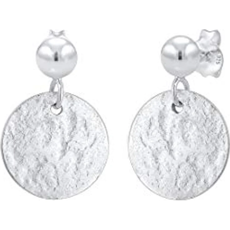 Elli Ohrringe Damen Ohrhänger Plättchen Gehämmert Vintage Antik Look, 925 Sterling Silber – Bild 1