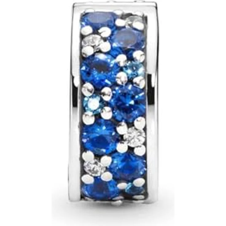 PANDORA Damen Charm Clip 791817NSBMX, Blauer Pavé-Glanz aus 925er Sterling Silber mit Cubic Zirkonia, Sommerkollektion 2017 – Bild 2