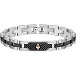 Maserati Herrenarmband JEWELS Kollektion, Edelstahl grau PVD, rosegold PVD, 21 cm, Clipverschluss