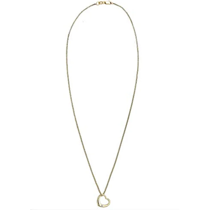 Elli DIAMONDS Halskette Damen Herz Love mit Diamant (0.03 ct.), 375 Gelbgold, handgefertigt, anlaufgeschützt, hochglanzpoliert – Bild 3