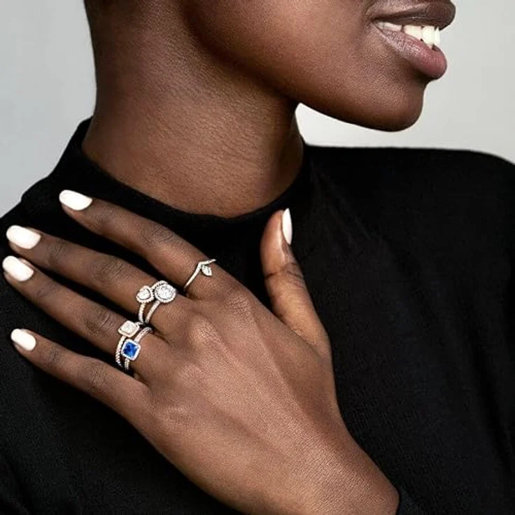 Pandora 188421C02 Damen-Ring Funkelndes Herz Weiß, roségold plattiert mit Zirkonia, Breite Ringkopf 8 mm, Größe 56/17,8 – Bild 6