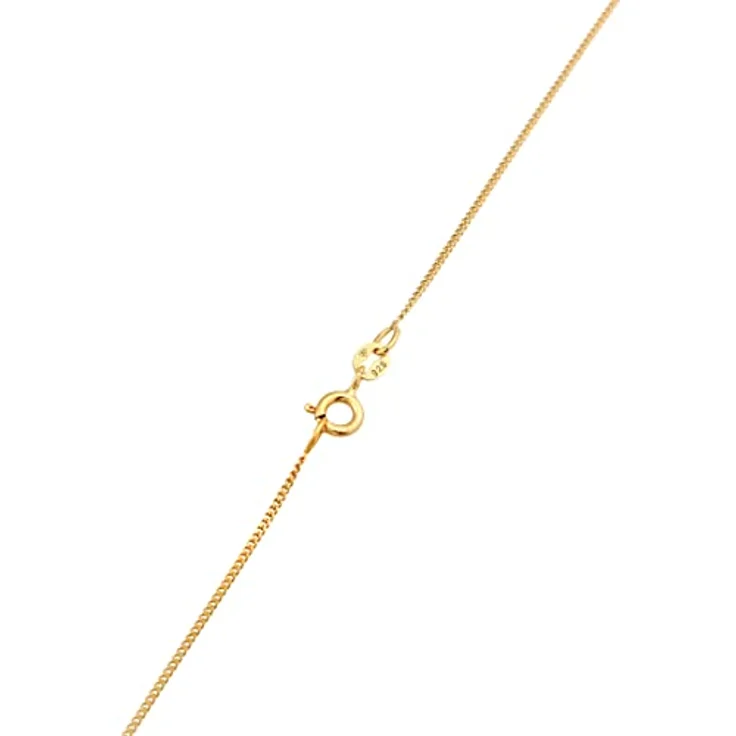 Nenalina Damen Halskette aus 925 Sterling Silber vergoldet, goldene Kette mit 15 mm Muschelkernperl-Anhänger, Kettenlänge 60 cm – Bild 5