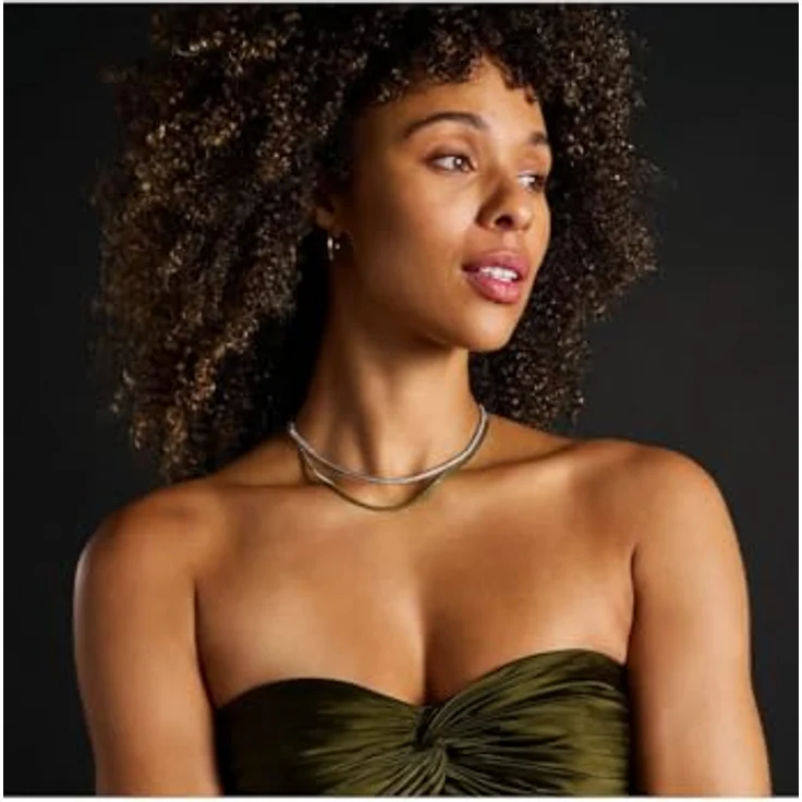 Fossil Damen-Halskette Heritage D-Link Glitz, Edelstahl silberfarben, poliertes Finish, Karabinerverschluss – Bild 2