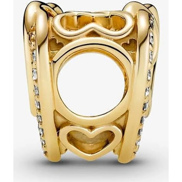 Pandora 769270C01 Charm Funkelndes Verschlungenes Herz, goldplattiert mit Zirkonia, 9,5 x 11,5 mm – Bild 5