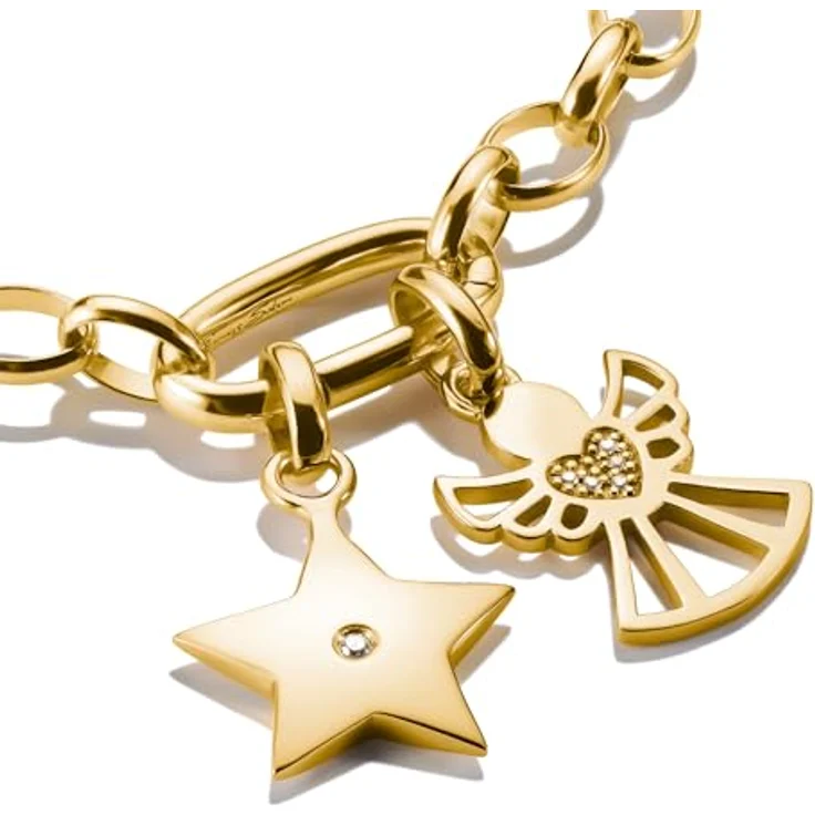 Thomas Sabo Charm Club Connect Charm-Anhänger Stern, 18k Vergoldung, recyceltes 925 Silber mit weißem Stein, CC1238-414-14 – Bild 2