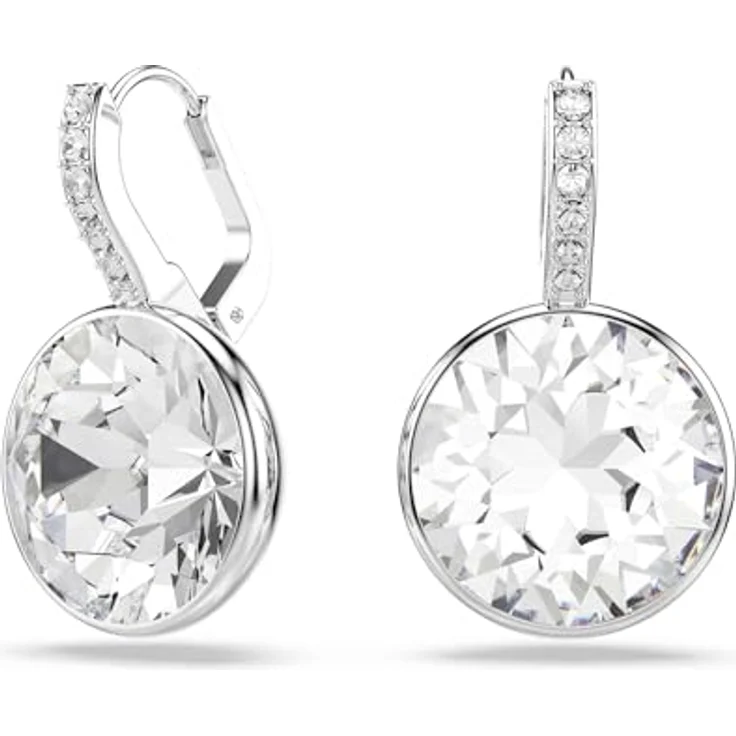 Swarovski Millenia Drop-Ohrhänger, Rhodinierte Damenohrringe mit Weißen Kristallen im Rundschliff, Größe 2.5 x 1.5 cm – Bild 1