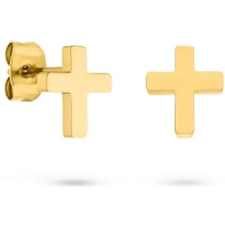 s.Oliver Ohrring - Elegante Ohrstecker aus goldfarbenem, poliertem Edelstahl - 10 mm - wasserfest & hautfreundlich – Bild 3