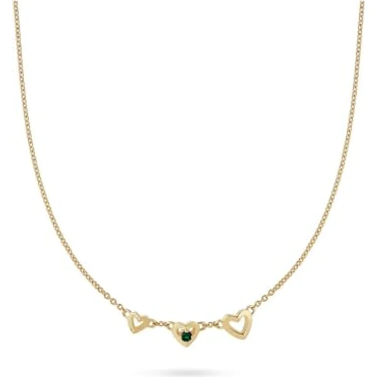 JETTE Damen-Kette 925er Silber, recycelt mit 1 Smaragd, One Size – Bild 1
