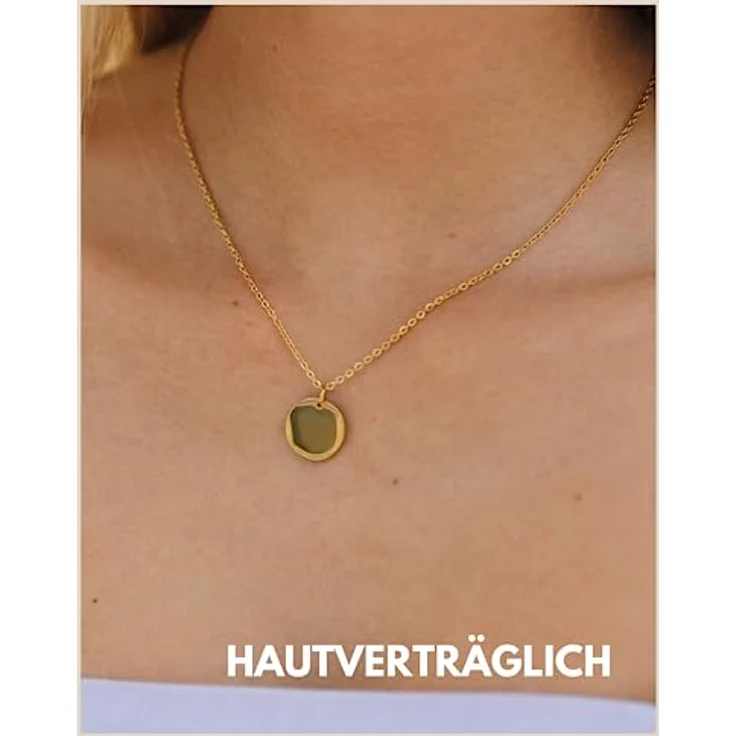 GD GOOD.designs Halskette Damen Roségold mit Coin Plättchen, wasserfest, Edelstahl, größenverstellbar 40+5cm – Bild 2