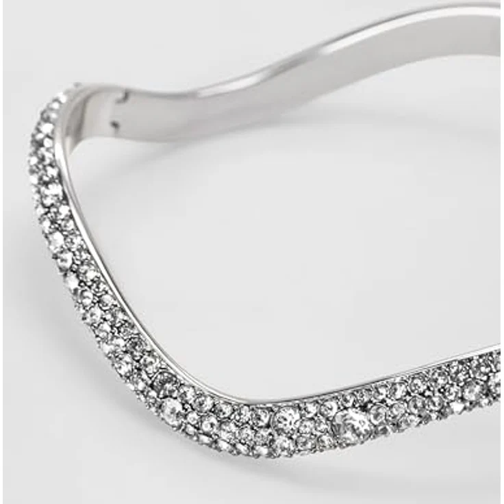 Swarovski Sublima Armreif, Rhodiniertes Armband mit Strahlenden Kristallen im Rundschliff, Weiß – Bild 5
