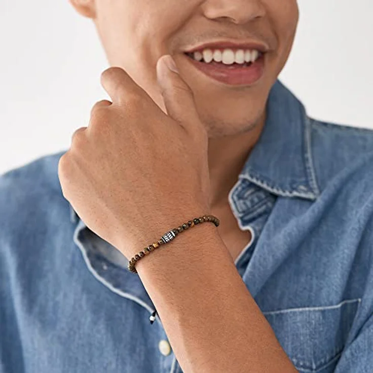 Fossil JF04413040, Herren Armband aus poliertem Edelstahl, silber, Länge 250mm, Breite 4mm, Schiebereglerverschluss – Bild 4