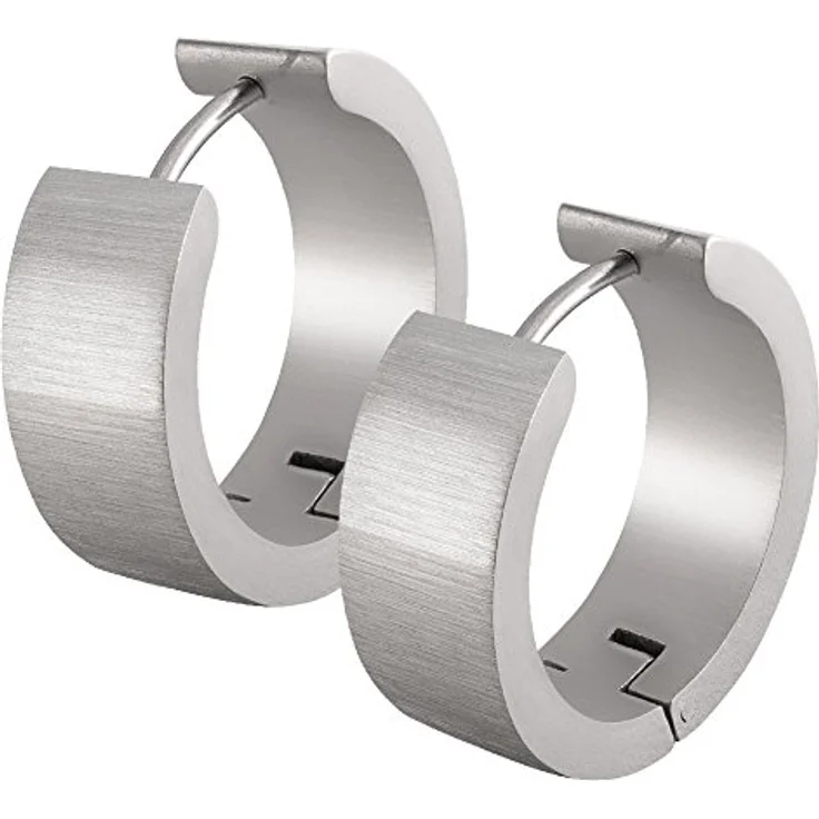 Soul-Cats Creolen Silber gebürstet aus Edelstahl – Unisex Ohrringe für Damen & Herren, schlicht & modern, Ø 20mm / 7mm breit – Bild 5