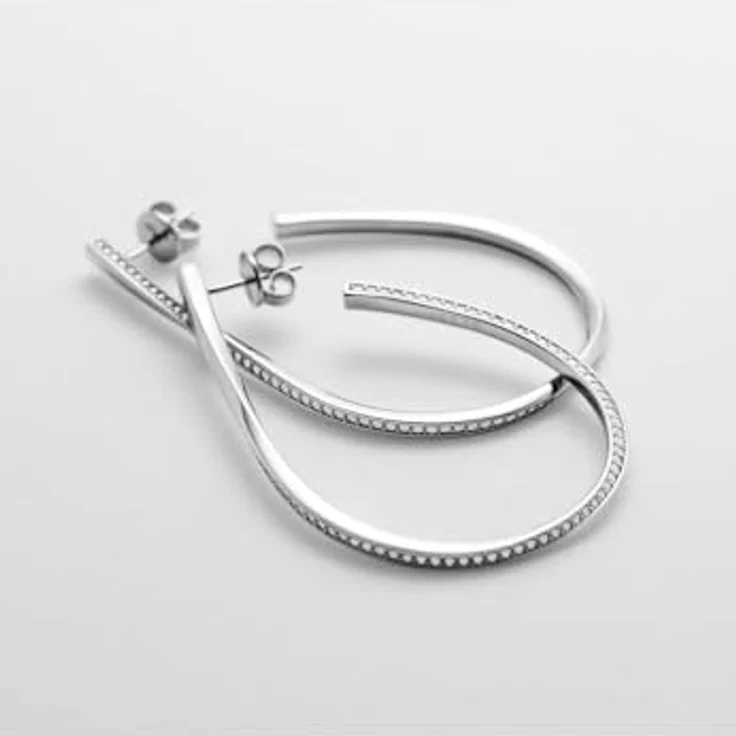 JETTE Damen-Ohrhänger 925er Silber mit recyceltem Zirkonia, One Size, Silber 32029960 – Bild 3