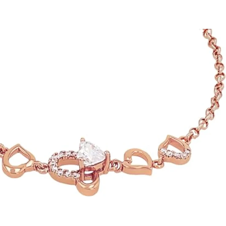 Amor Armband 925 Sterling Silber, Damen Armschmuck mit Zirkonia synth., 17+3 cm, roséfarben, in Schmuck Geschenk Box, 9261444 – Bild 2