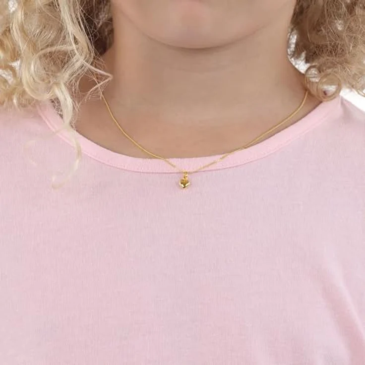Amor Kette mit Herzanhänger für Mädchen, Gold 375, zierlich – Bild 2