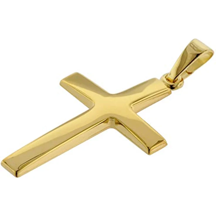 trendor Kreuz-Anhänger Gold 333 (8 Karat) mit goldplattierter Venezianer-Halskette, 60 cm, zeitloses Design, hochwertig verarbeitet, inklusive Pflege-Tuch und Geschenketui – Bild 2