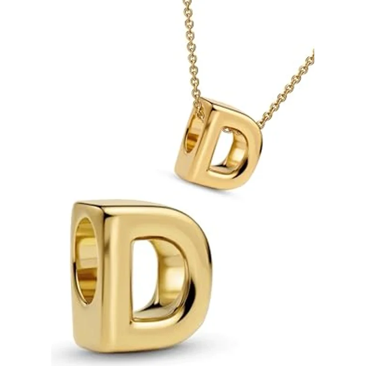 WEIMU Buchstaben Charms Silber 925, Gold Charms Anhänger, kompatibel mit europäischen Armbändern und Halsketten für Frauen, 8,8 mm × 4,6 mm – Bild 1