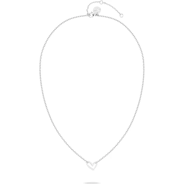 Tamaris Halskette mit Herzanhänger TJ-0571-N-45, Edelstahl IP silber poliert, 45 cm, Karabinerverschluss, geliefert im Stoffbeutel – Bild 2