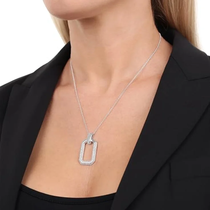 JOOP! Kette mit Anhänger 925 Sterling Silber, Zirkonia, 42+3 cm, Weiß, in Schmuck Geschenk Box, Modell 2038935 – Bild 2