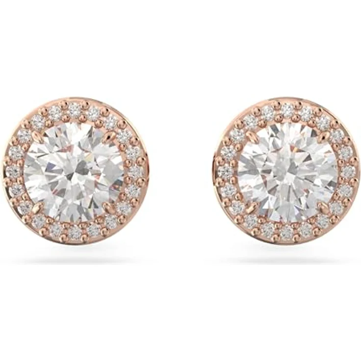 Swarovski Ohrstecker Una Angelic 5636275, roségoldene Ohrringe mit weißen Swarovski-Kristallen, 0,9 cm Länge – Bild 1