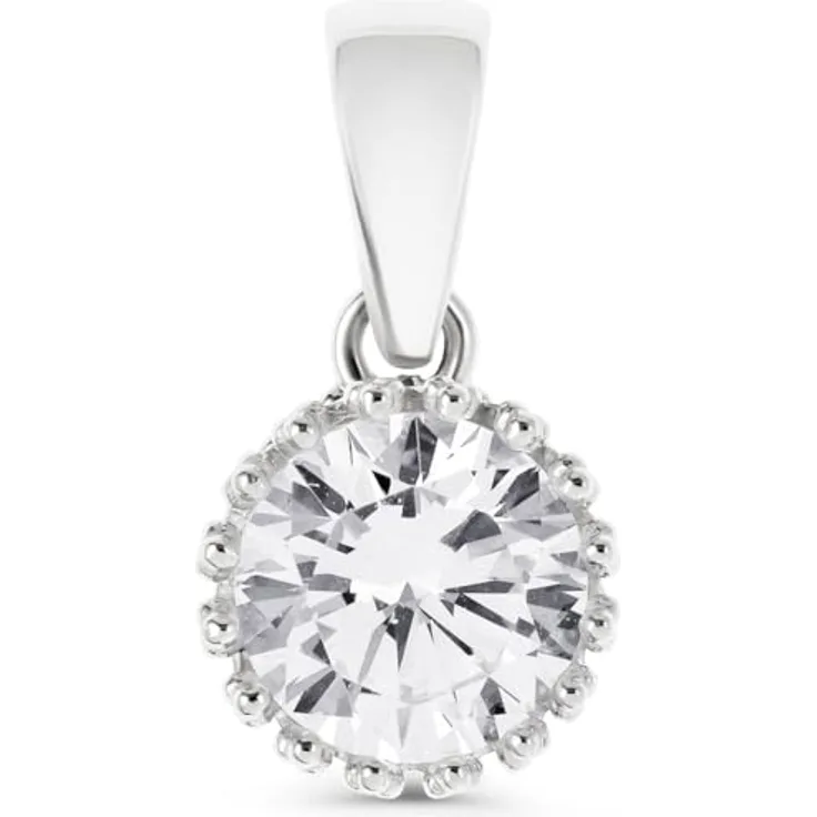 FAVS Damen-Anhänger 925er Silber mit Farbstein und Zirkon, One Size