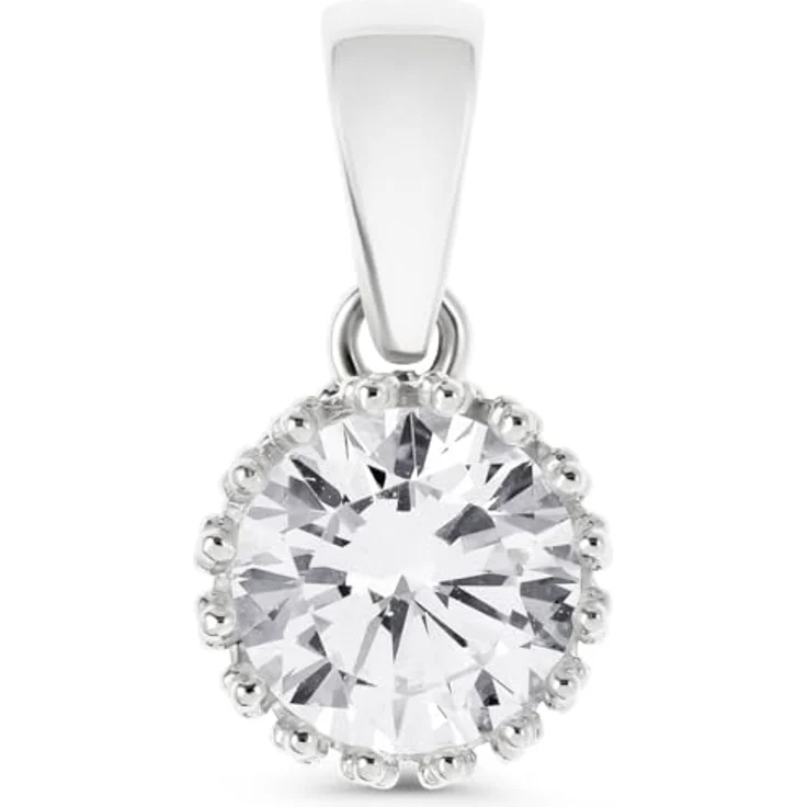 FAVS Damen-Anhänger 925er Silber mit Farbstein und Zirkon, One Size